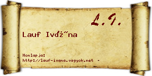 Lauf Ivána névjegykártya